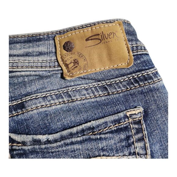 Silver Jeans Low Rise Women's Sz 27 Blue Bootcut Cowgirl Rodeo Denim Y2K Style - Picture 10 of 12